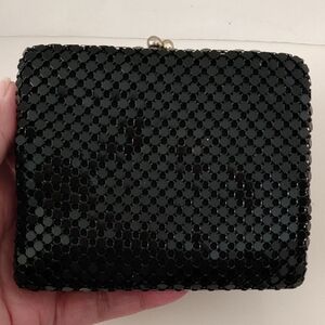 1970 Vintage Elegant Black Glomesh Style Mosiac Wallet Made in Hong Kong